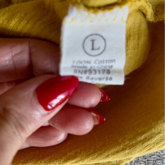 Mustard V-Neck Short Sleeve Women's Top - Picture 12 of 13